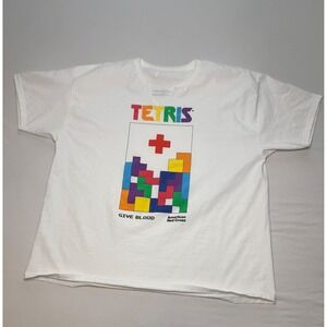 TETRIS 40th Anniversary T Shirt American Red Cross  Give Blood Cotton Size XL